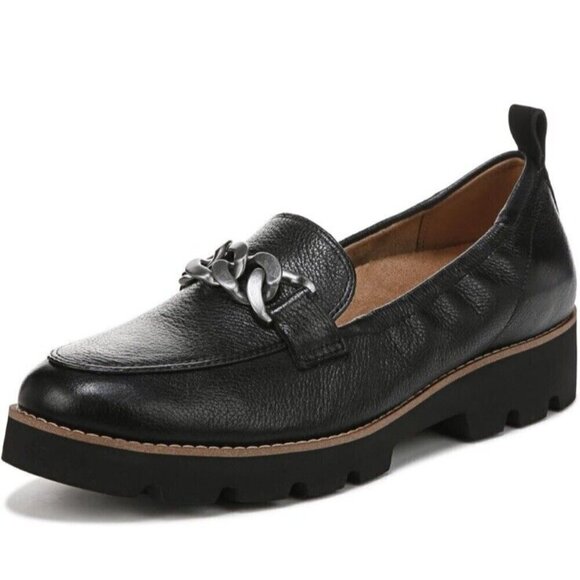 Vionic Shoes - Vionic Charm Cynthia Lug Sole Slip Black Loafers Leather Shoes Womens 7.5 New